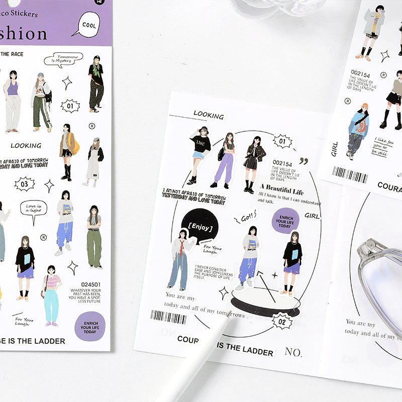 Fashion Girl Street Snap Series Stickers b