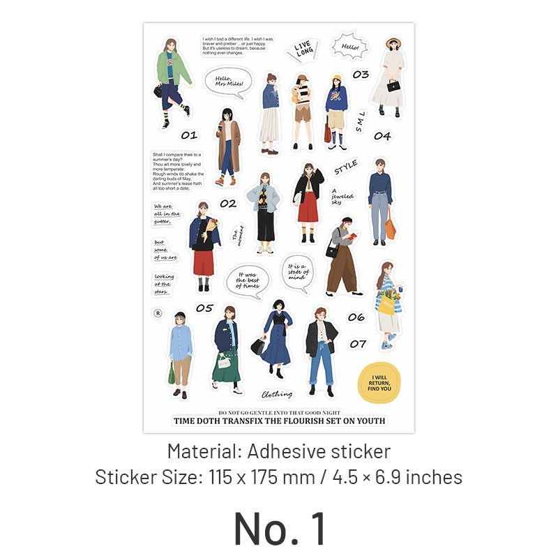 Fashion Girl Street Snap Series Stickers sku-1