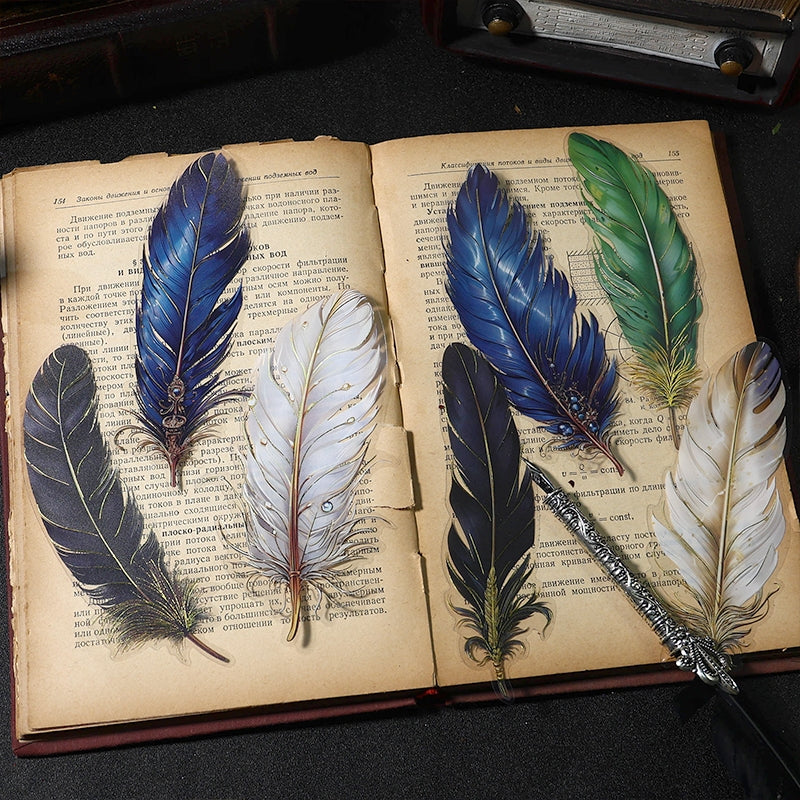 Feather Gold Foil PET Stickers b7