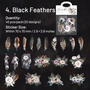 Feather-themed Die-Cutting PET Stickers sku-4