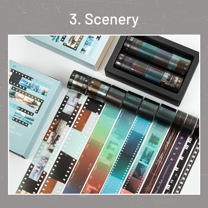 Film PET Tape Set (10 rolls) - Scenery, Winter, Autumn, Cat sku-3