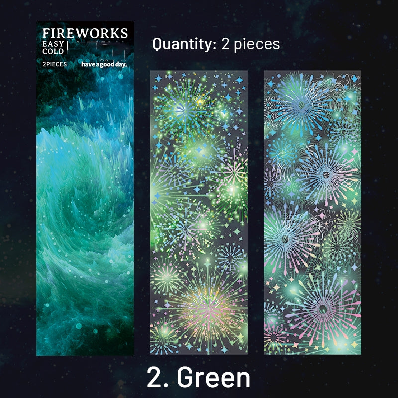 Fireworks Holographic Hot Stamping PET Sticker Sheet sku-2