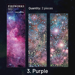 Fireworks Holographic Hot Stamping PET Sticker Sheet sku-3
