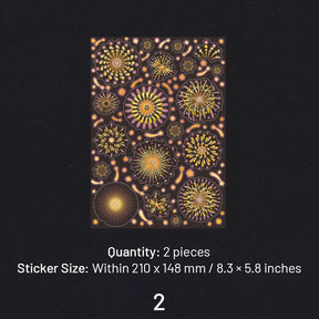 Fireworks Series Holographic Hot Stamping PET Sticker Sheet sku-2