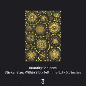 Fireworks Series Holographic Hot Stamping PET Sticker Sheet sku-3