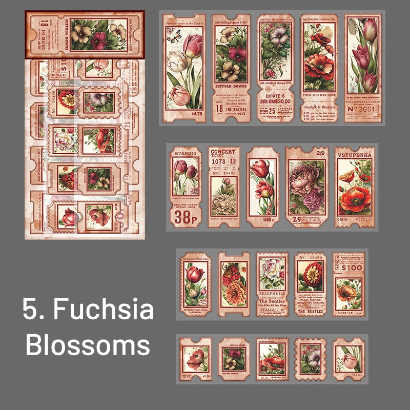 Flat Die Cut Decorative Sticker Pack-Rose Bunny Mushroom sku-5