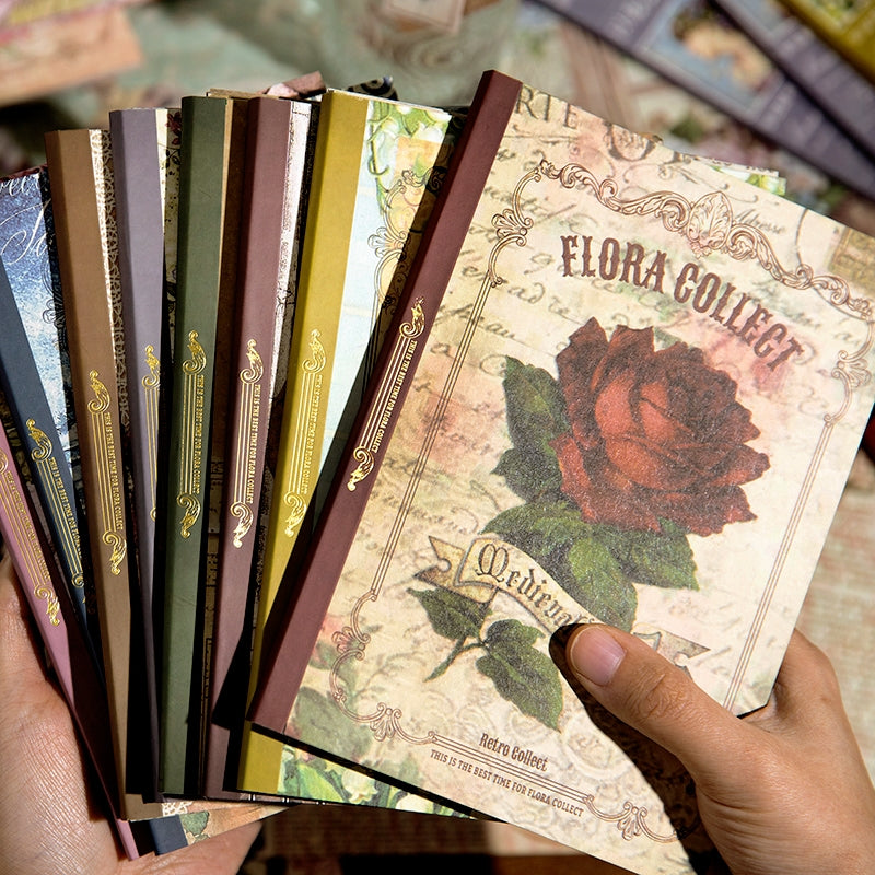 Flora Collect Retro Oil Painting Scrapbook Paper a