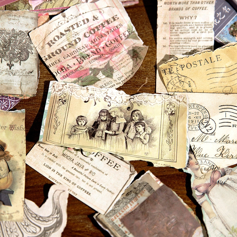 Flora Collect Retro Oil Painting Scrapbook Paper b