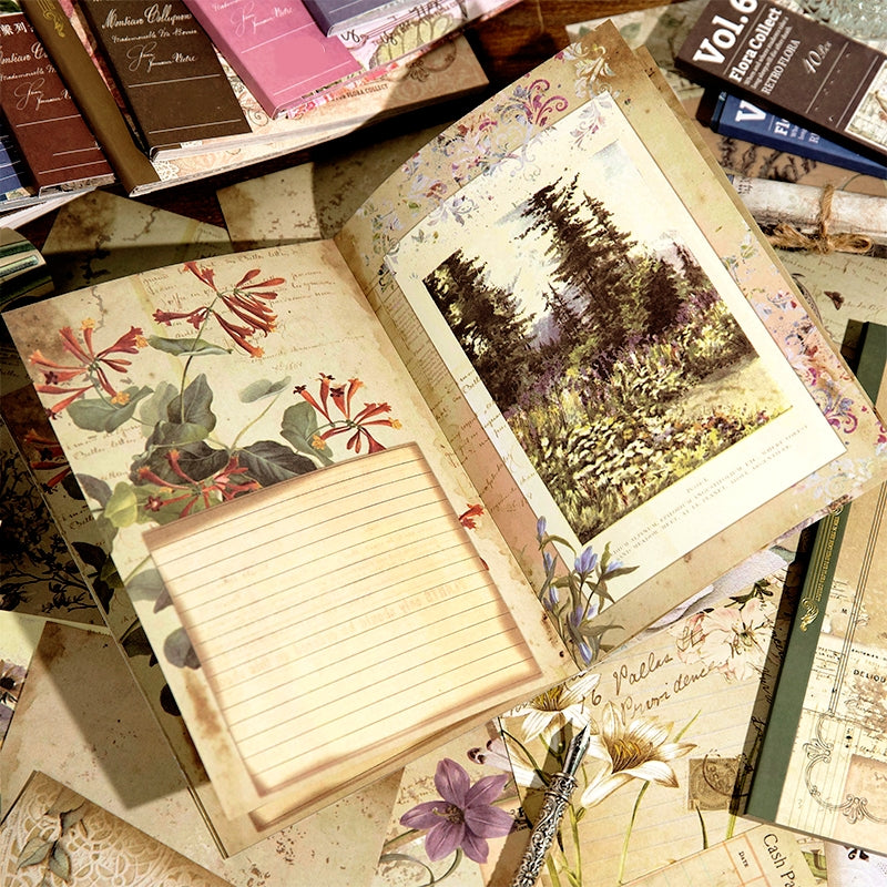 Flora Collect Retro Oil Painting Scrapbook Paper b2