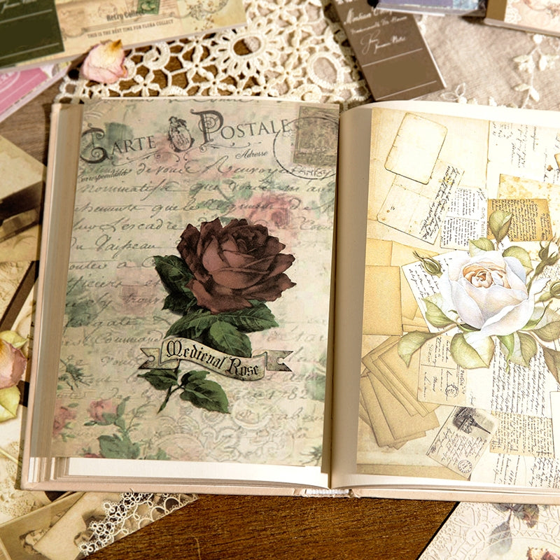 Flora Collect Retro Oil Painting Scrapbook Paper b3