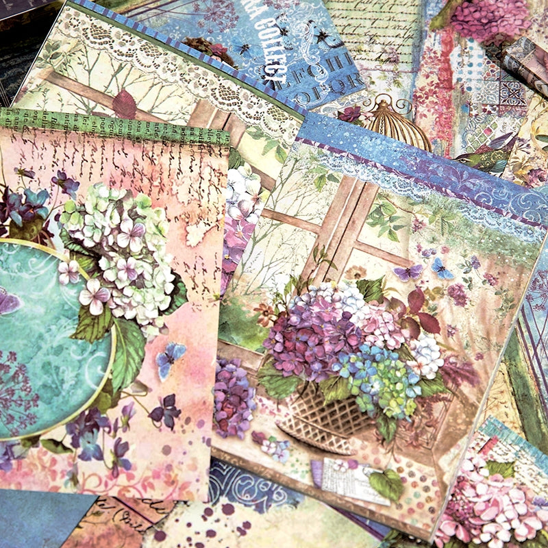 Flora Collect Retro Oil Painting Scrapbook Paper c