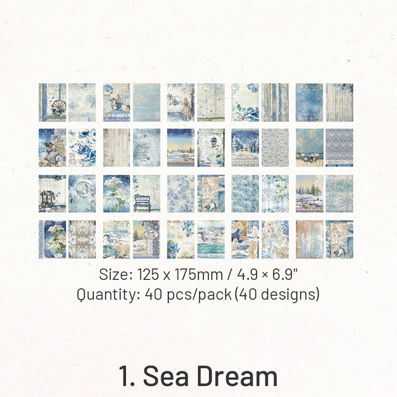Flora Collect Retro Oil Painting Scrapbook Paper sku-1