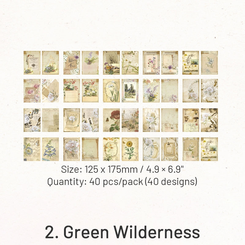 Flora Collect Retro Oil Painting Scrapbook Paper sku-2