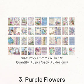 Flora Collect Retro Oil Painting Scrapbook Paper sku-3