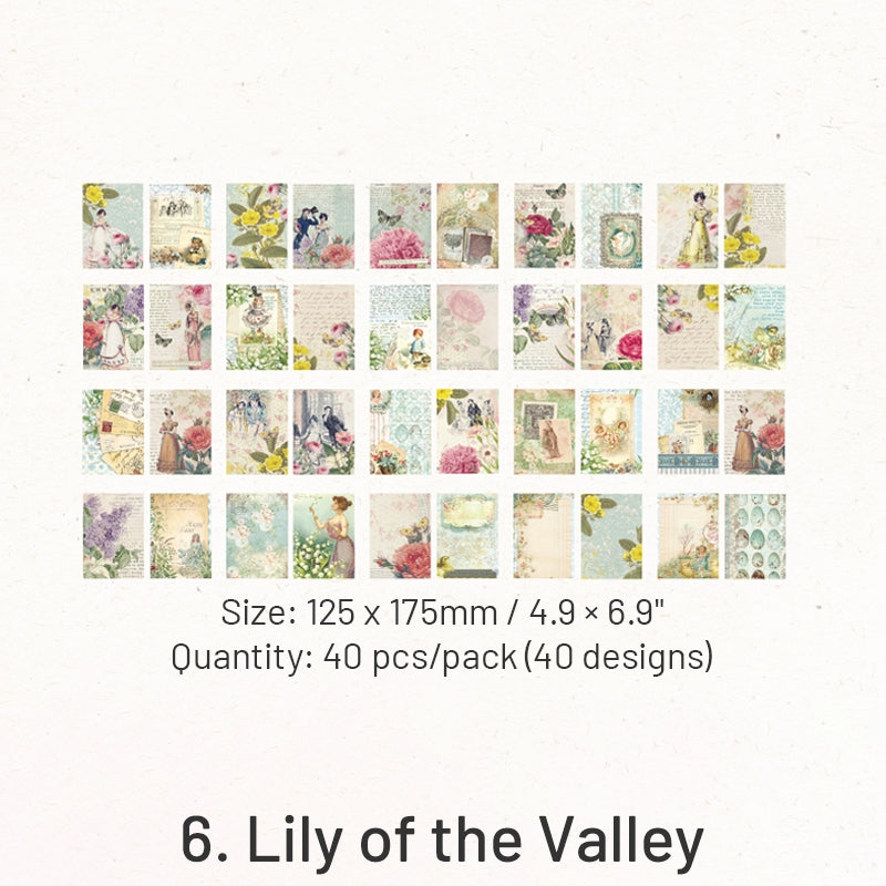 Flora Collect Retro Oil Painting Scrapbook Paper sku-6