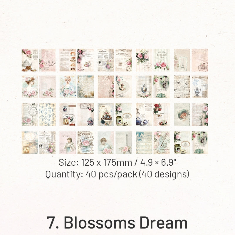 Flora Collect Retro Oil Painting Scrapbook Paper sku-7