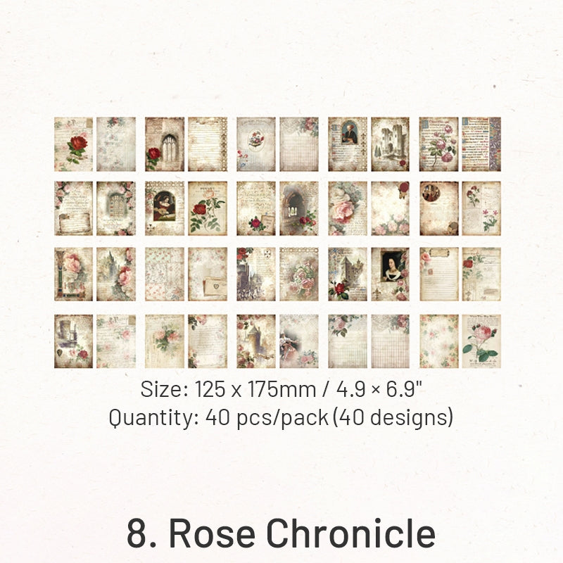 Flora Collect Retro Oil Painting Scrapbook Paper sku-8