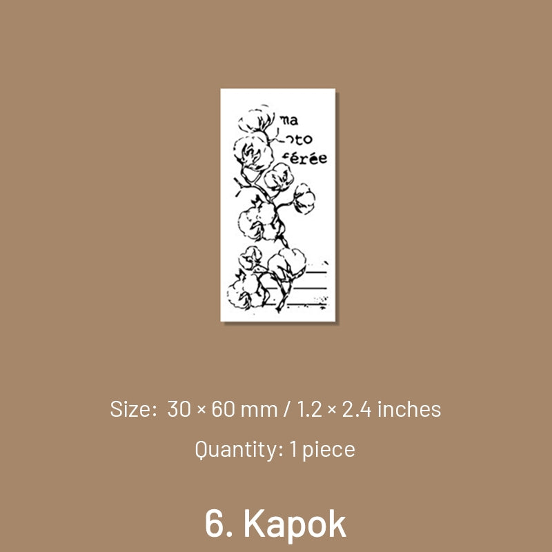 Flora Wooden Rubber Stamp - Daisy, Baby's Breath sku-6