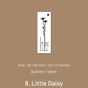 Flora Wooden Rubber Stamp - Daisy, Baby's Breath sku-8