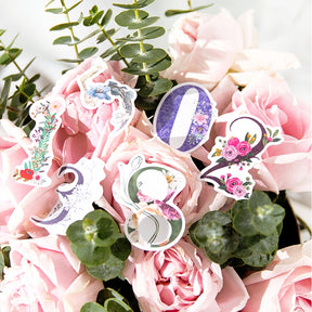 Floral Number Washi Stickers b