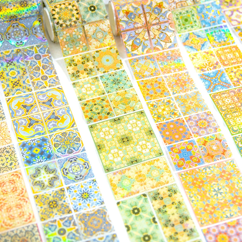 Floral Tile Pattern Collection Decorative PET Tape a