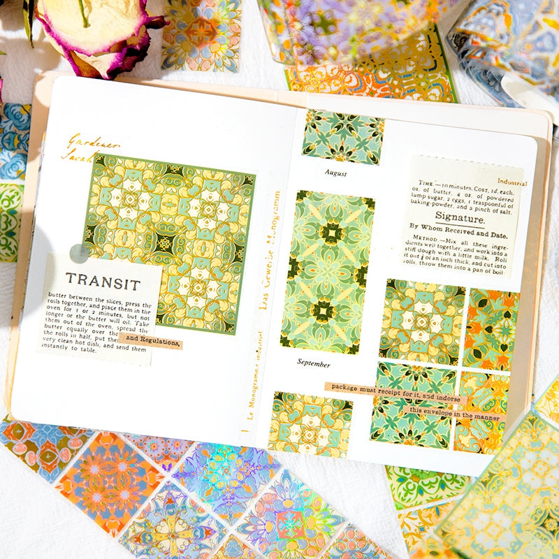 Floral Tile Pattern Collection Decorative PET Tape b4