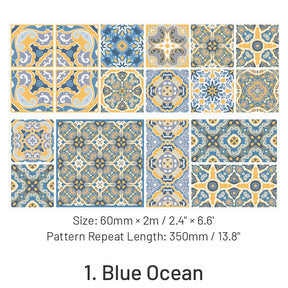 Floral Tile Pattern Collection Decorative PET Tape sku-1