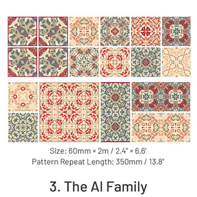 Floral Tile Pattern Collection Decorative PET Tape sku-3
