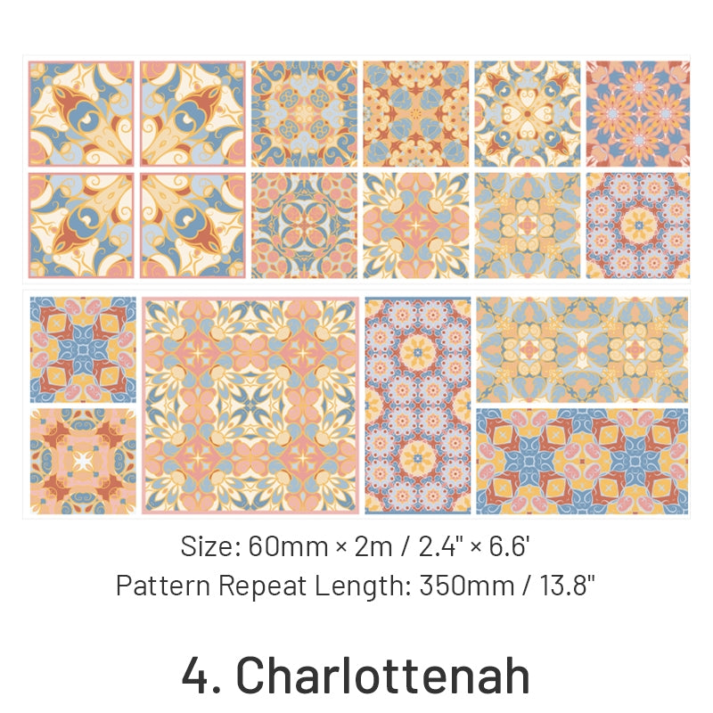 Floral Tile Pattern Collection Decorative PET Tape sku-4
