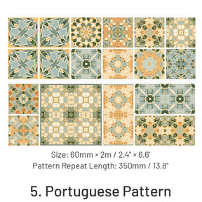 Floral Tile Pattern Collection Decorative PET Tape sku-5