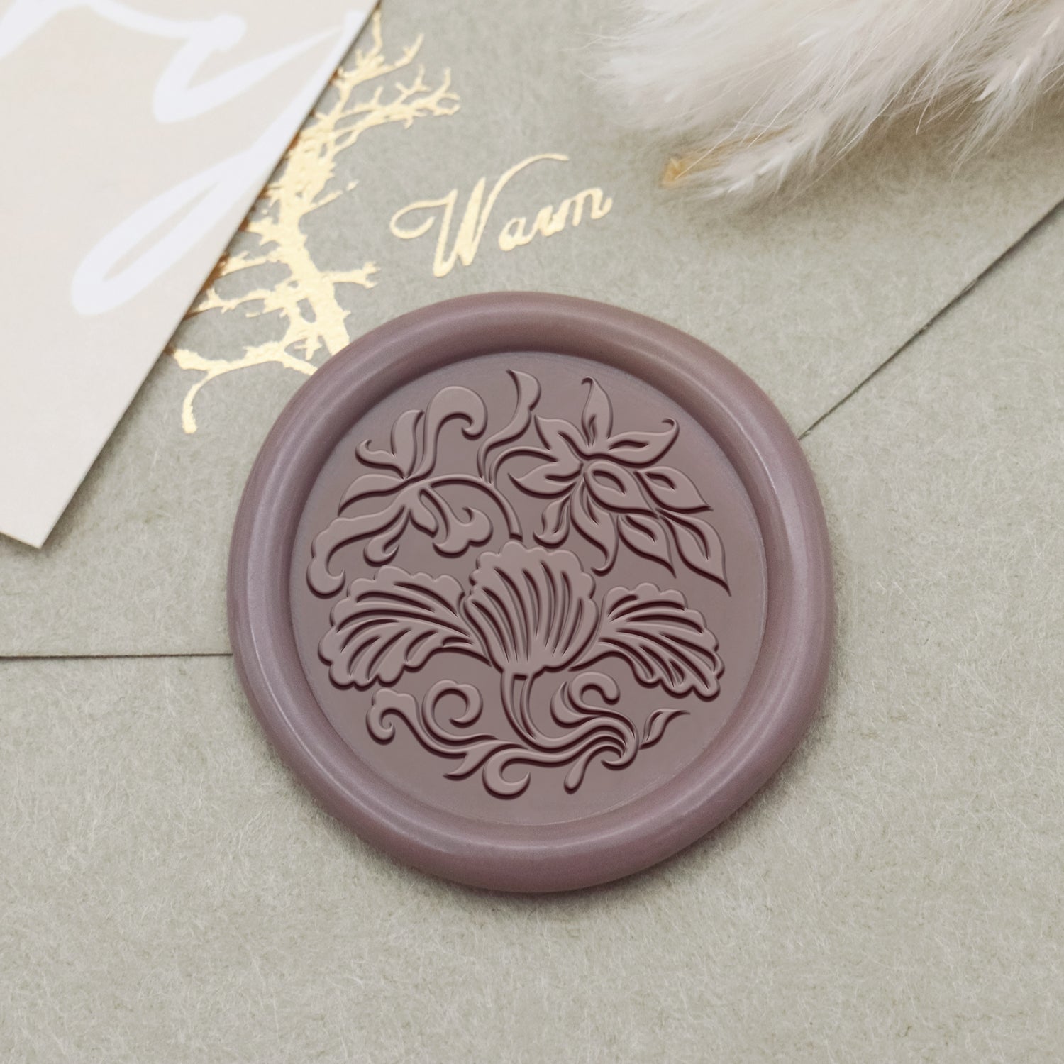 Floral Tile Pattern Wax Seal Stamp - Style 6 1