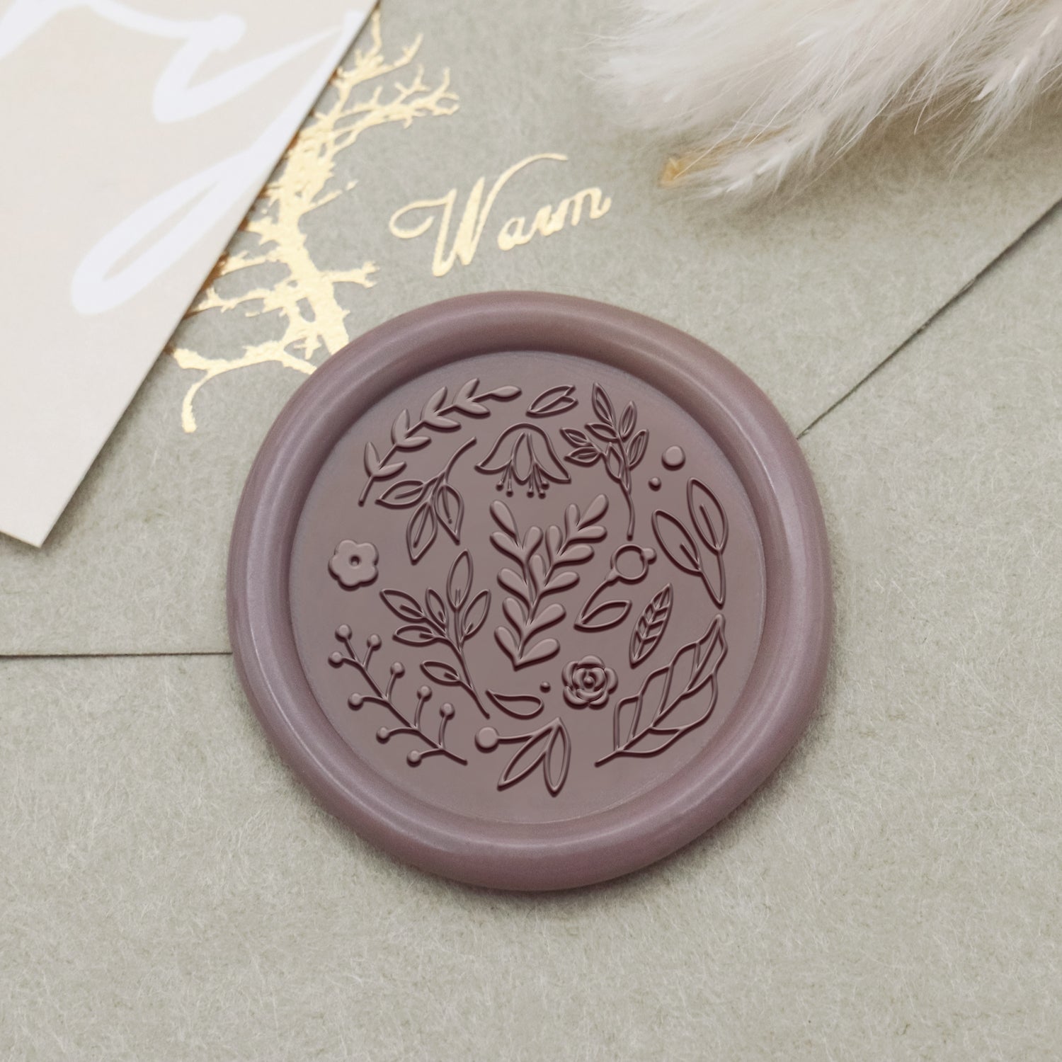 Floral Tile Pattern Wax Seal Stamp - Style 9 1