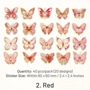 Flower and Butterfly Gold Foil PET Stickers sku-2