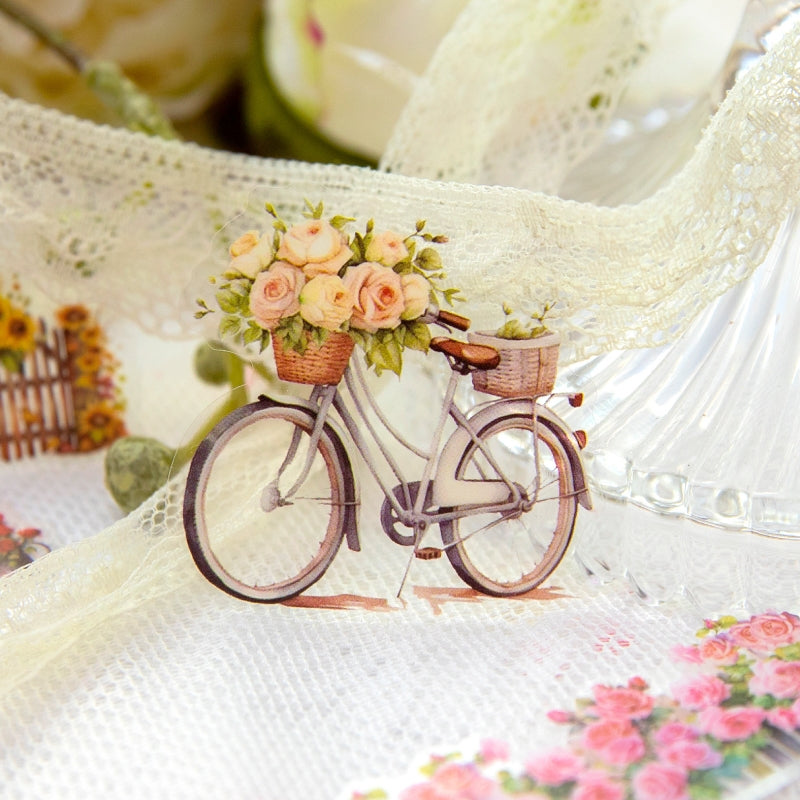 Flower and Fence PET Stickers b4