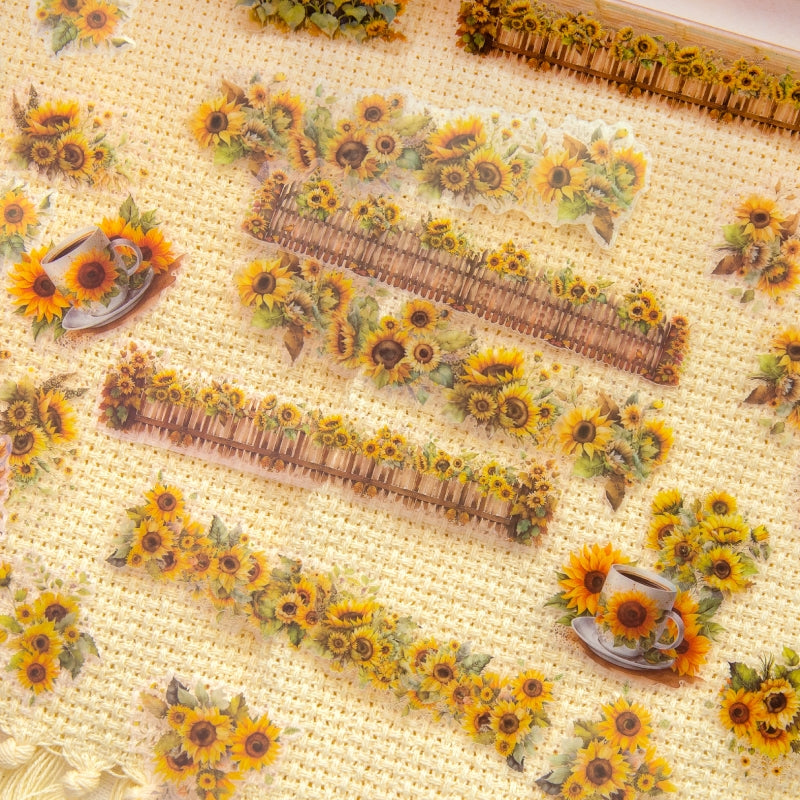 Flower and Fence PET Stickers b7