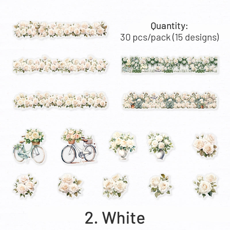 Flower and Fence PET Stickers sku-2