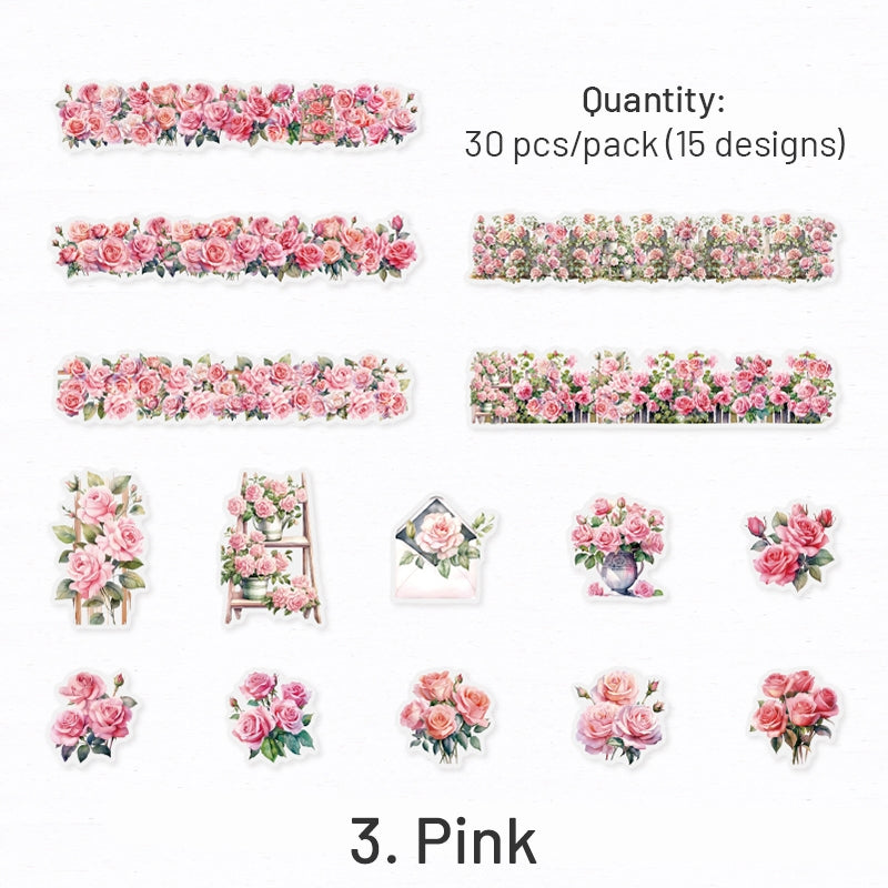 Flower and Fence PET Stickers sku-3