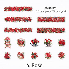Flower and Fence PET Stickers sku-4