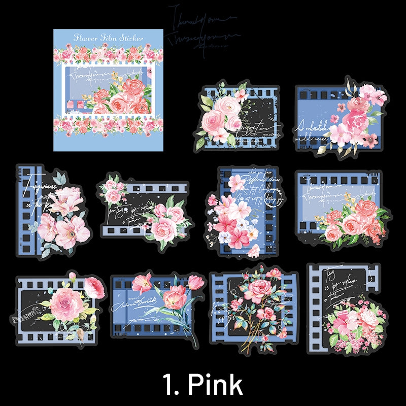 Flower and Film PET Decorative Sticker sku-1