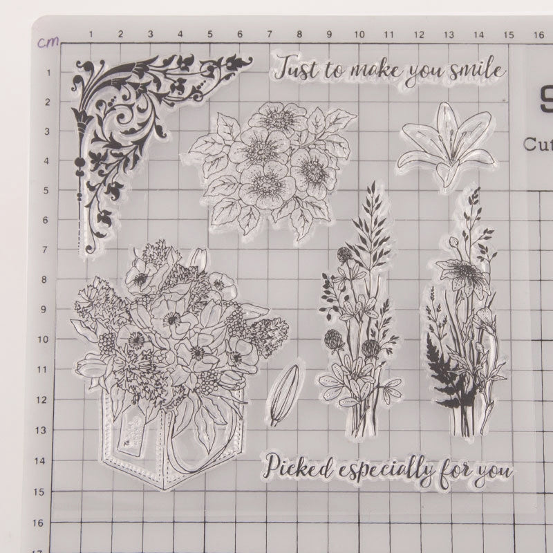 Flower Clear Silicone Stamp b1