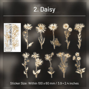 Flower Cottage Plant Stickers - Daisy, Magnolia, Daffodil, Herbs sku-2