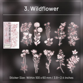 Flower Cottage Plant Stickers - Daisy, Magnolia, Daffodil, Herbs sku-3