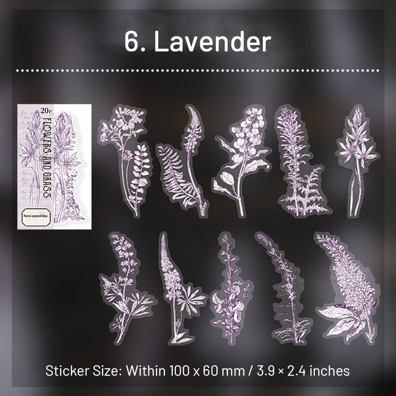 Flower Cottage Plant Stickers - Daisy, Magnolia, Daffodil, Herbs sku-6