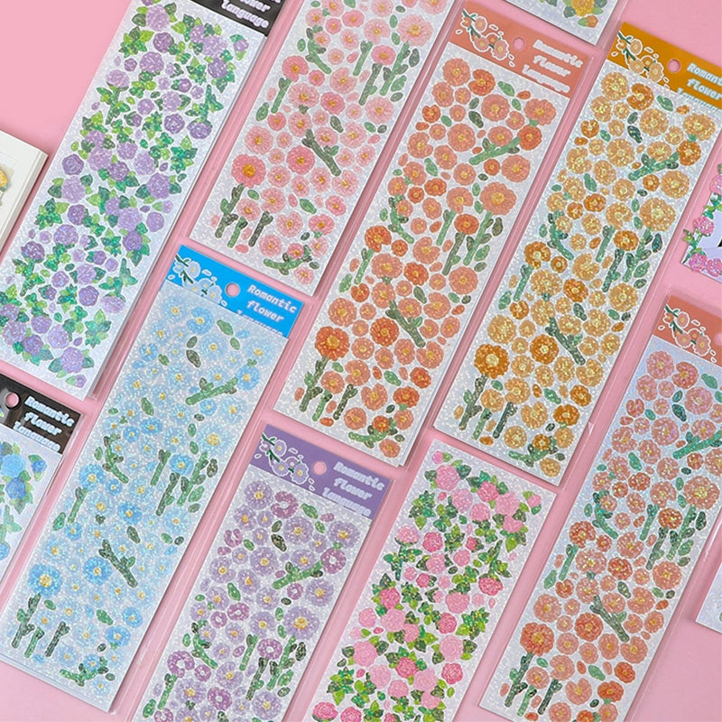 Flower Holographic PET Stickers a1