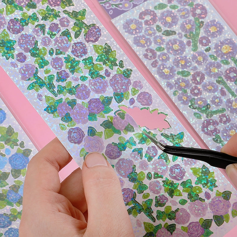 Flower Holographic PET Stickers a3