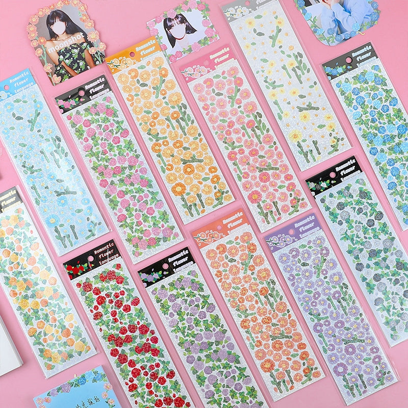 Flower Holographic PET Stickers b2