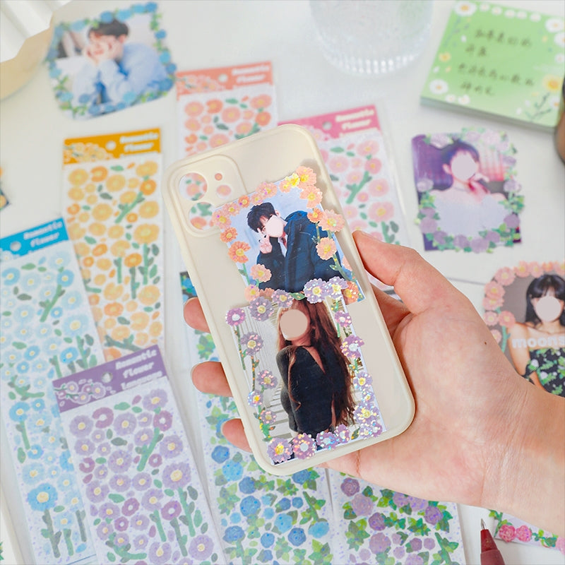 Flower Holographic PET Stickers b4