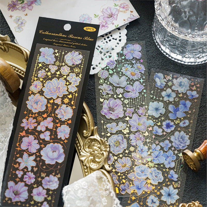 Flower Hot Stamping Gold Sticker Sheets b2