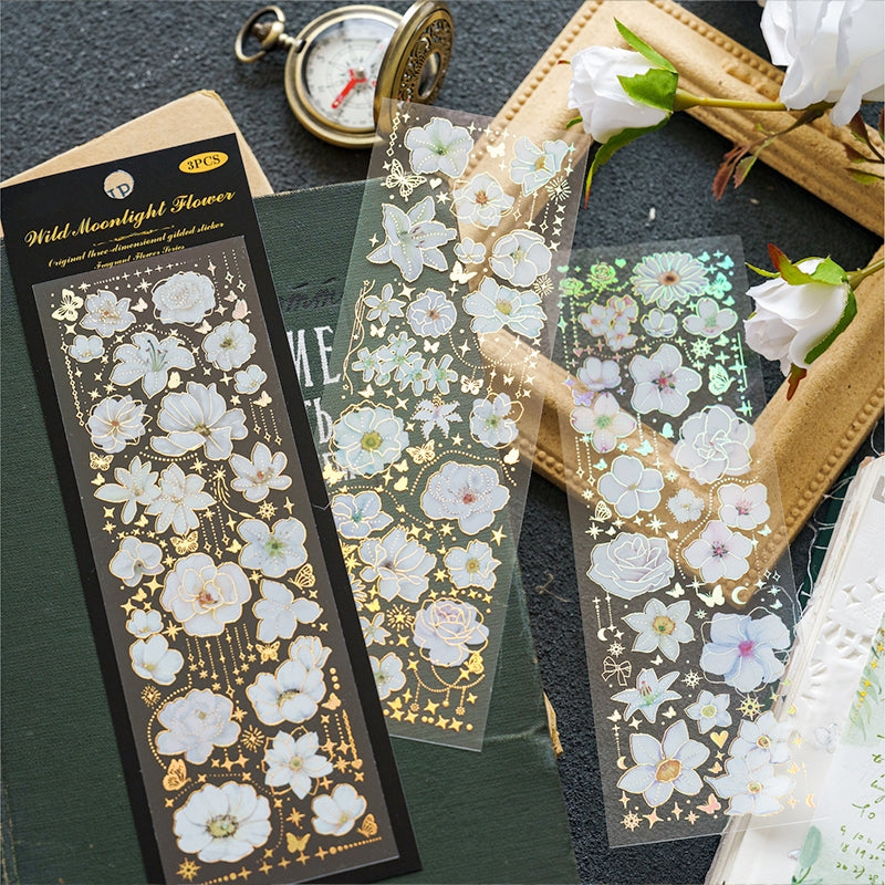 Flower Hot Stamping Gold Sticker Sheets b3