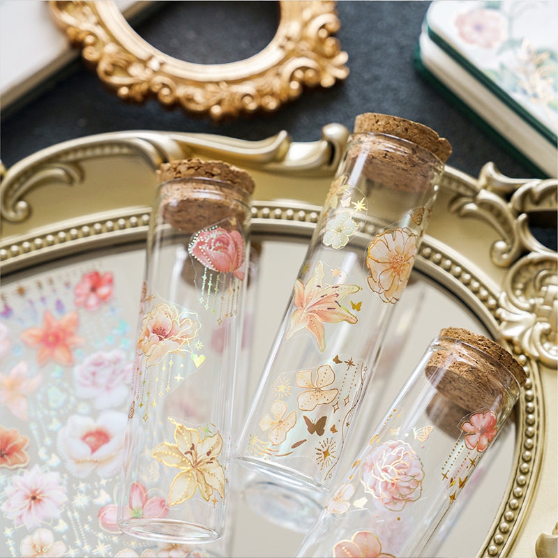 Flower Hot Stamping Gold Sticker Sheets b4